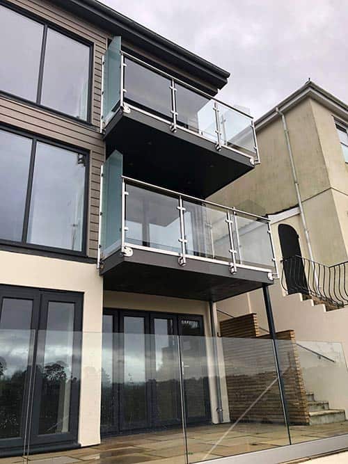 balcony with glass balustrades